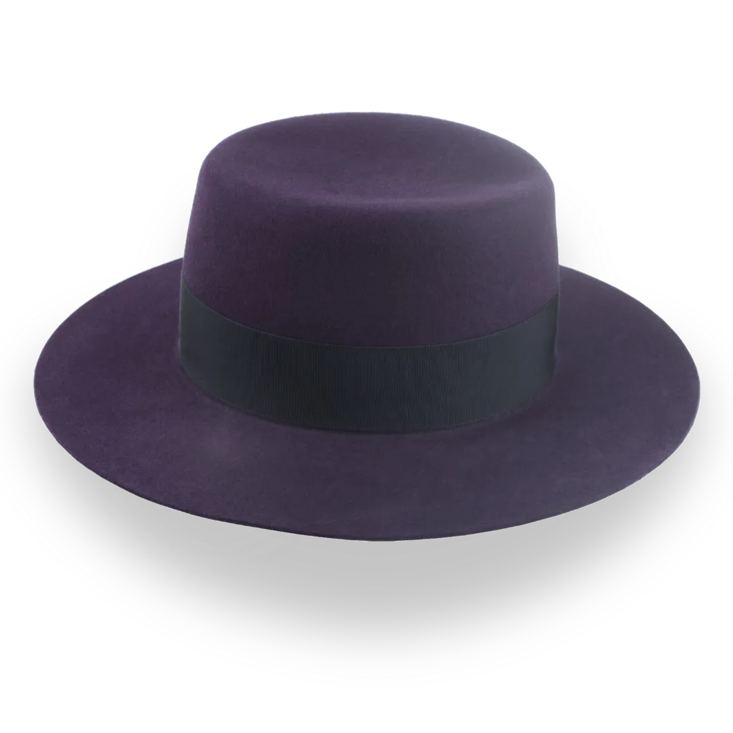 Dark Purple Wide Brim Telescopic Fedora with Custom Options | The Joker - Agnoulita Hats 5 