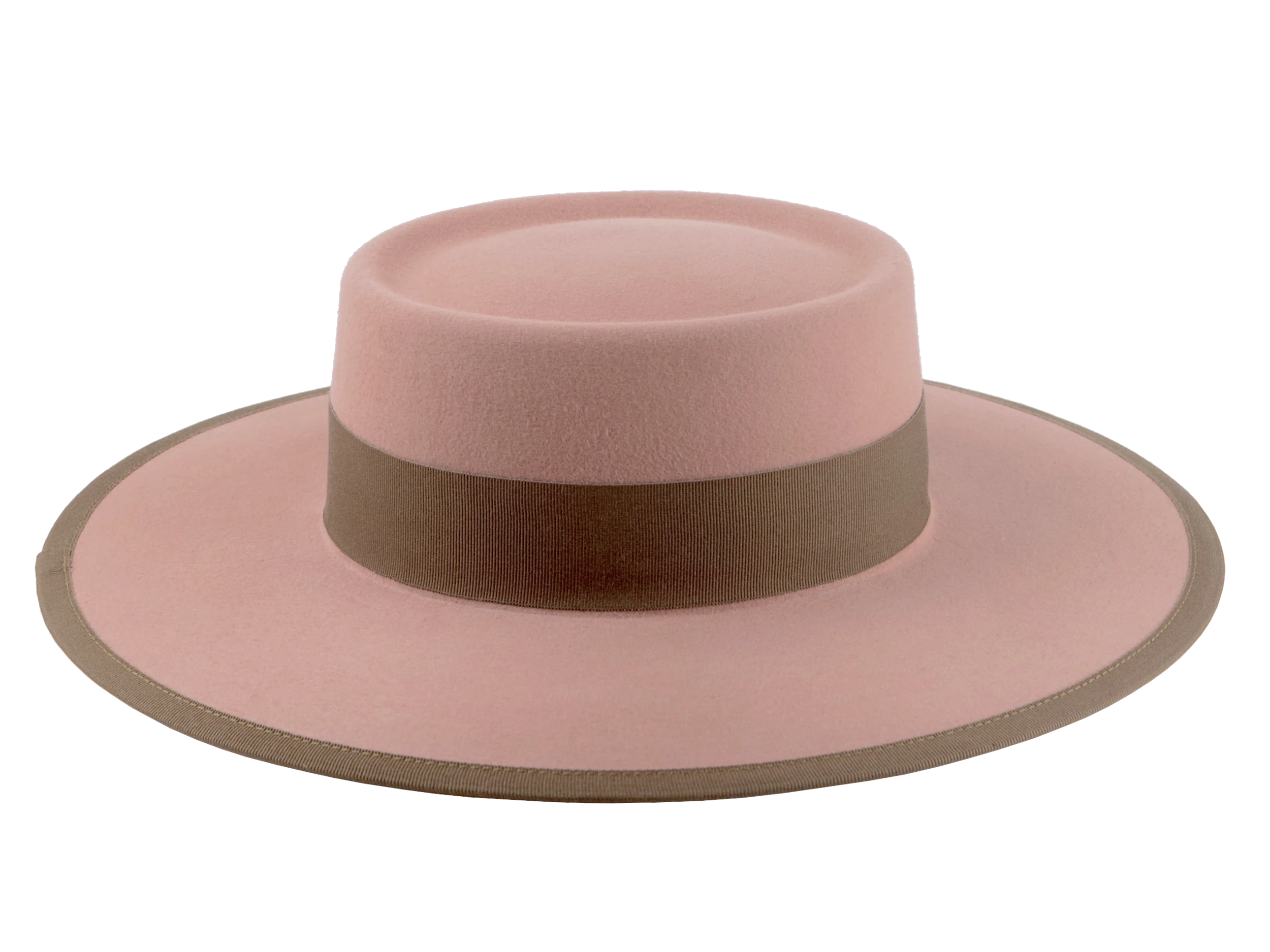 The Baron: highlighting the old rose felt color contrasted by the spice hatband | Agnoulita Hats
