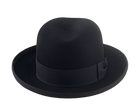 The SIGNATURE | Agnoulita Custom Handmade Hats Agnoulita Hats 6 | Black, Homburg Fedora, Rabbit fur felt, Single-crease