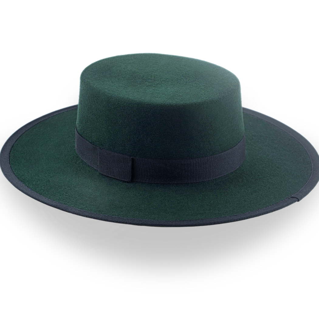 Mens Bolero Hat Emerald Flat Top Western Hat The Bolero