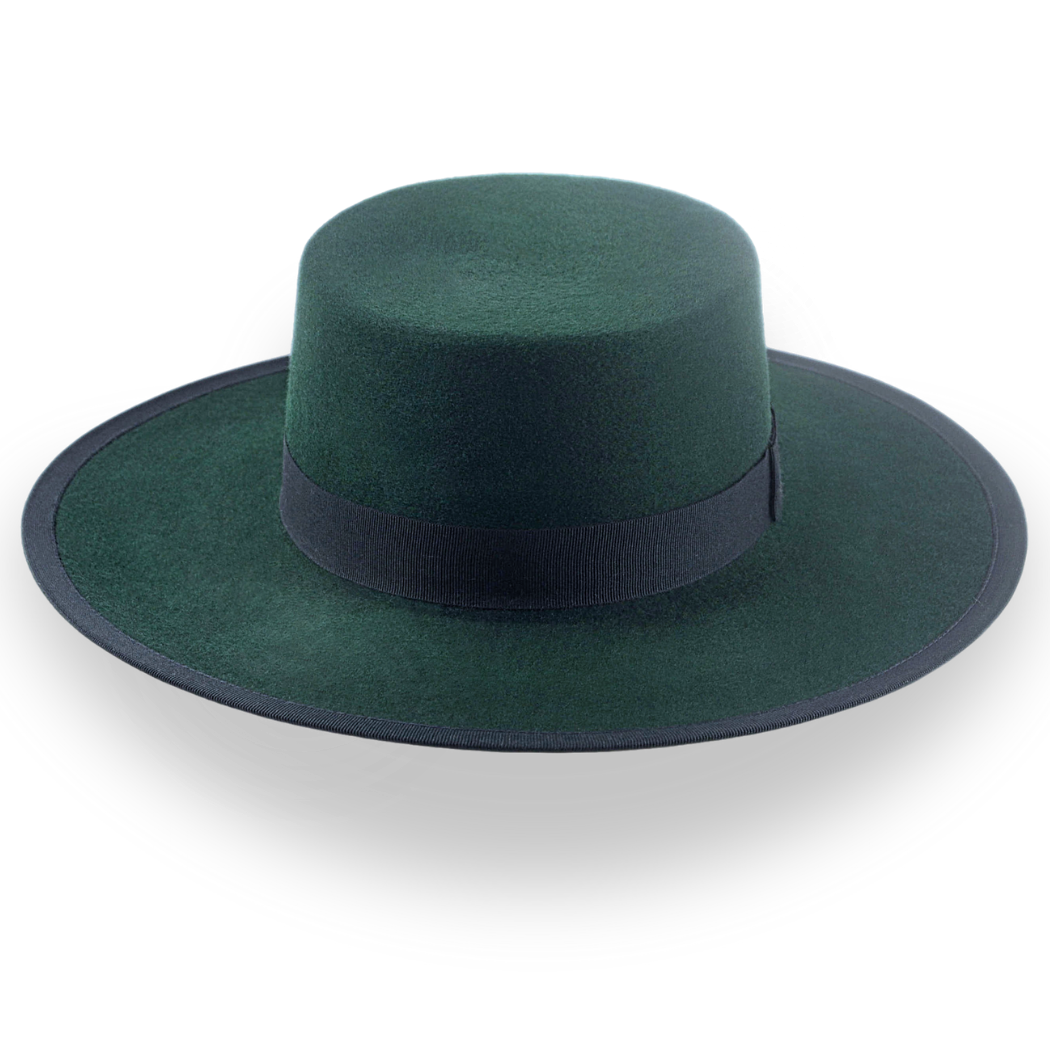 Emerald Green Flat Top Western Hat | The Bolero - Agnoulita Hats 6 