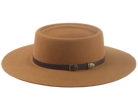 Western Style Gamblers Hat | The GAMBLER DELUXE | Custom Handmade Hats Agnoulita Hats 2 | Burnt Orange, Rabbit fur felt, Telescope, Western Style