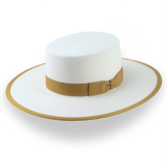 Sombrero Vaquero Western Plano de Fieltro de Piel Marfil | La Tower