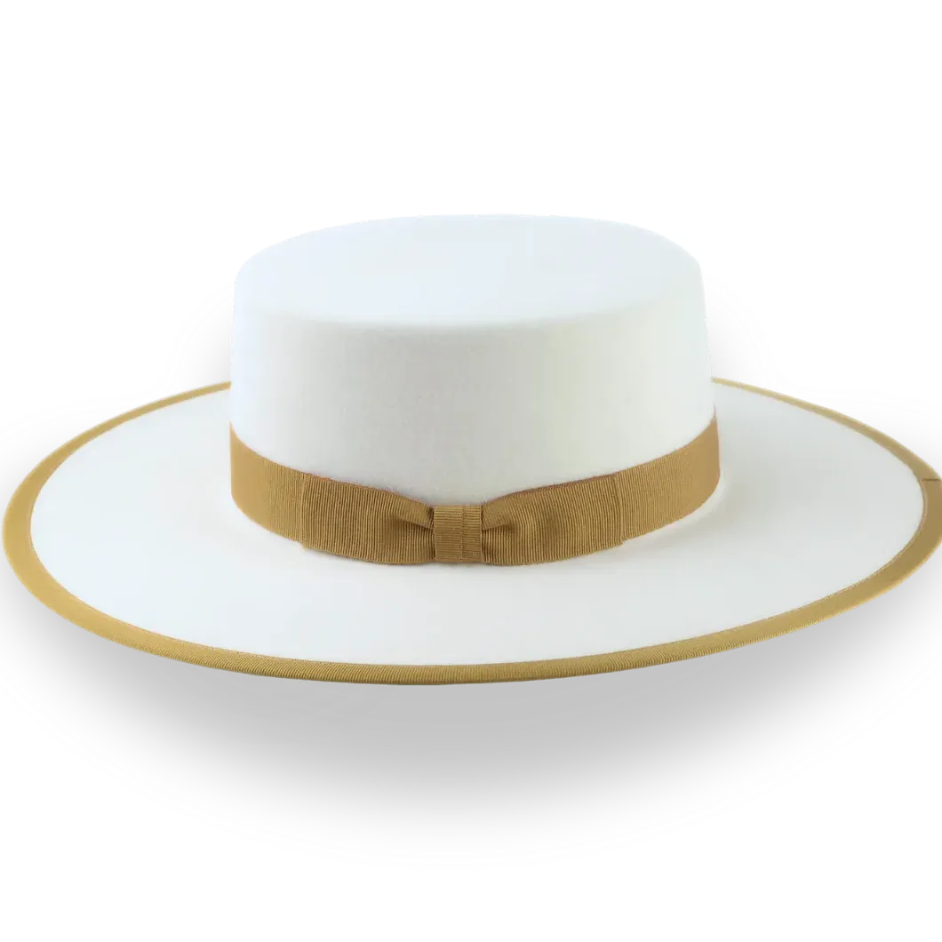 Flat Western Cowboy Hat in Ivory Fur Felt | The Tower - Agnoulita Hats 2 