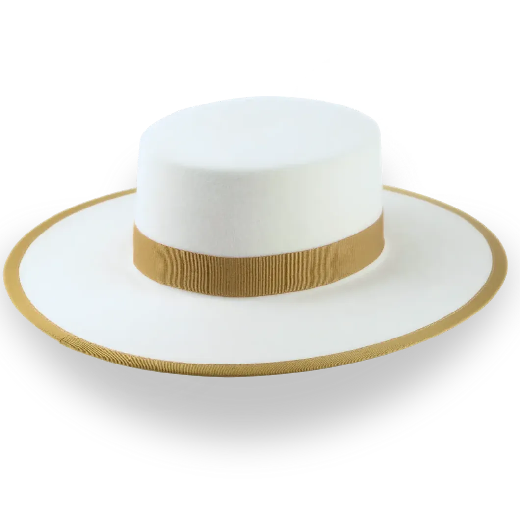 Flat Western Cowboy Hat in Ivory Fur Felt | The Tower - Agnoulita Hats 4 