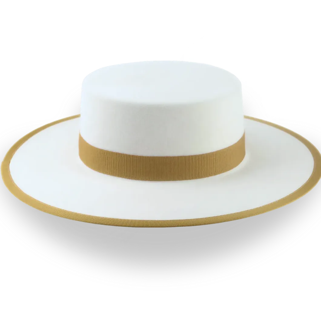 Flat Western Cowboy Hat in Ivory Fur Felt | The Tower - Agnoulita Hats 5 