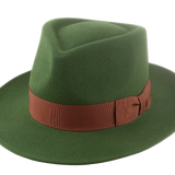 The SOVEREIGN | Agnoulita Custom Handmade Hats Agnoulita Hats 1 | Green, Men's Fedora, Rabbit fur felt, Teardrop