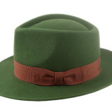 The SOVEREIGN | Agnoulita Custom Handmade Hats Agnoulita Hats 2 | Green, Men's Fedora, Rabbit fur felt, Teardrop
