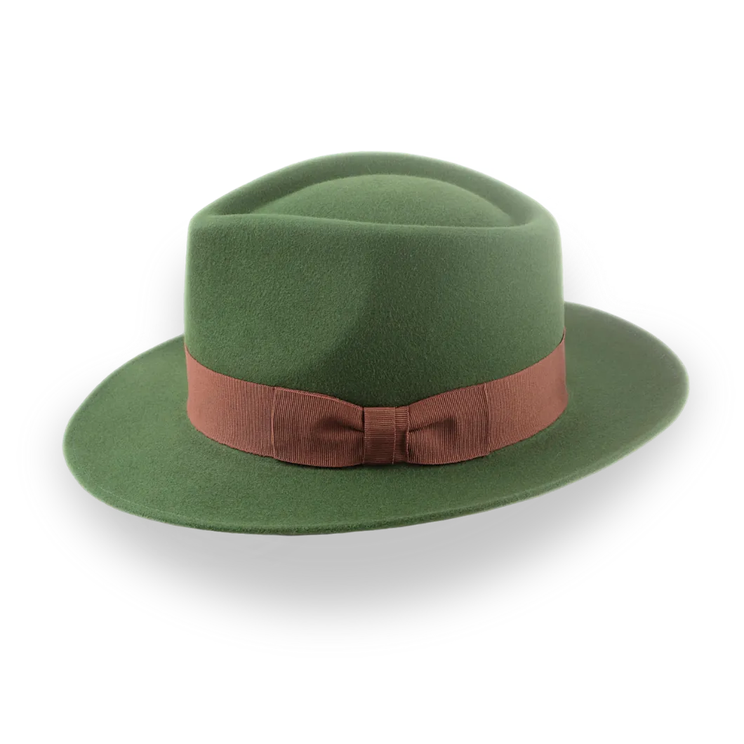 Forest Green Snap Brim Fedora in Stylish Fur Felt | The Sovereign - Agnoulita Hats 2 