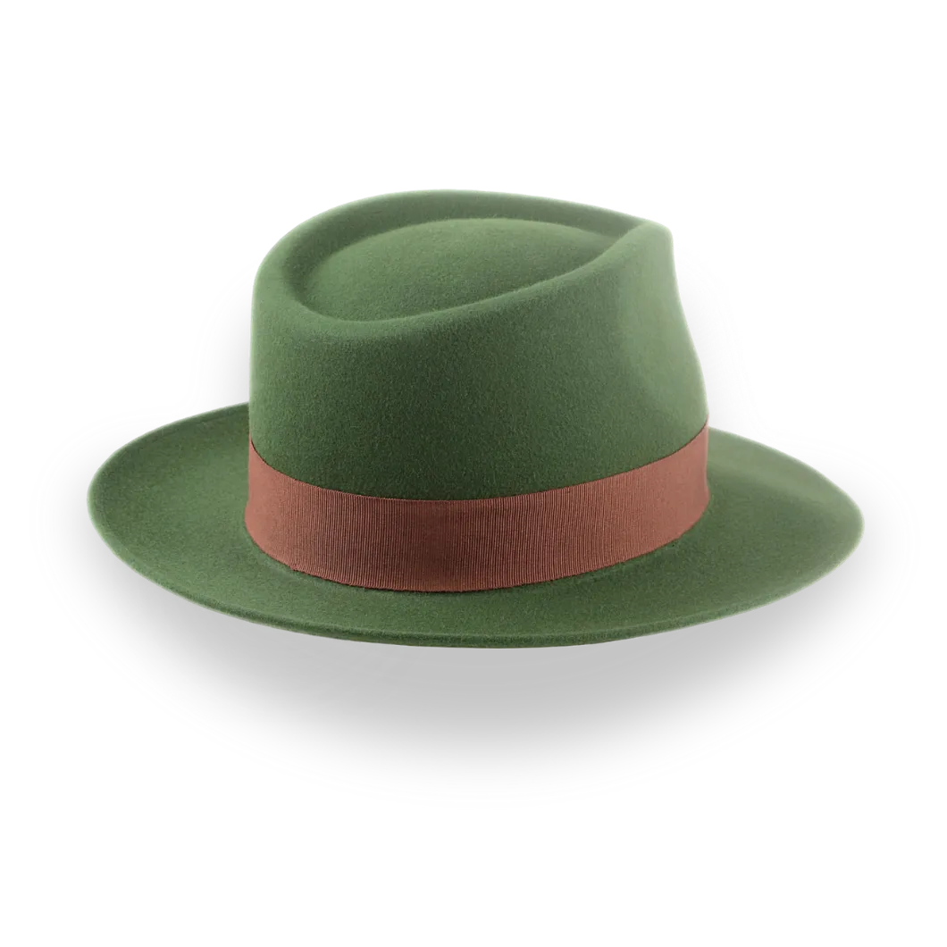 Forest Green Snap Brim Fedora in Stylish Fur Felt | The Sovereign - Agnoulita Hats 4 