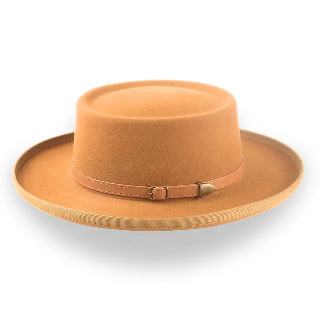 Gambler Style Cowboy Hat in Stylish Burnt Orange Fur Felt | The Ithaca - Agnoulita Hats 2 