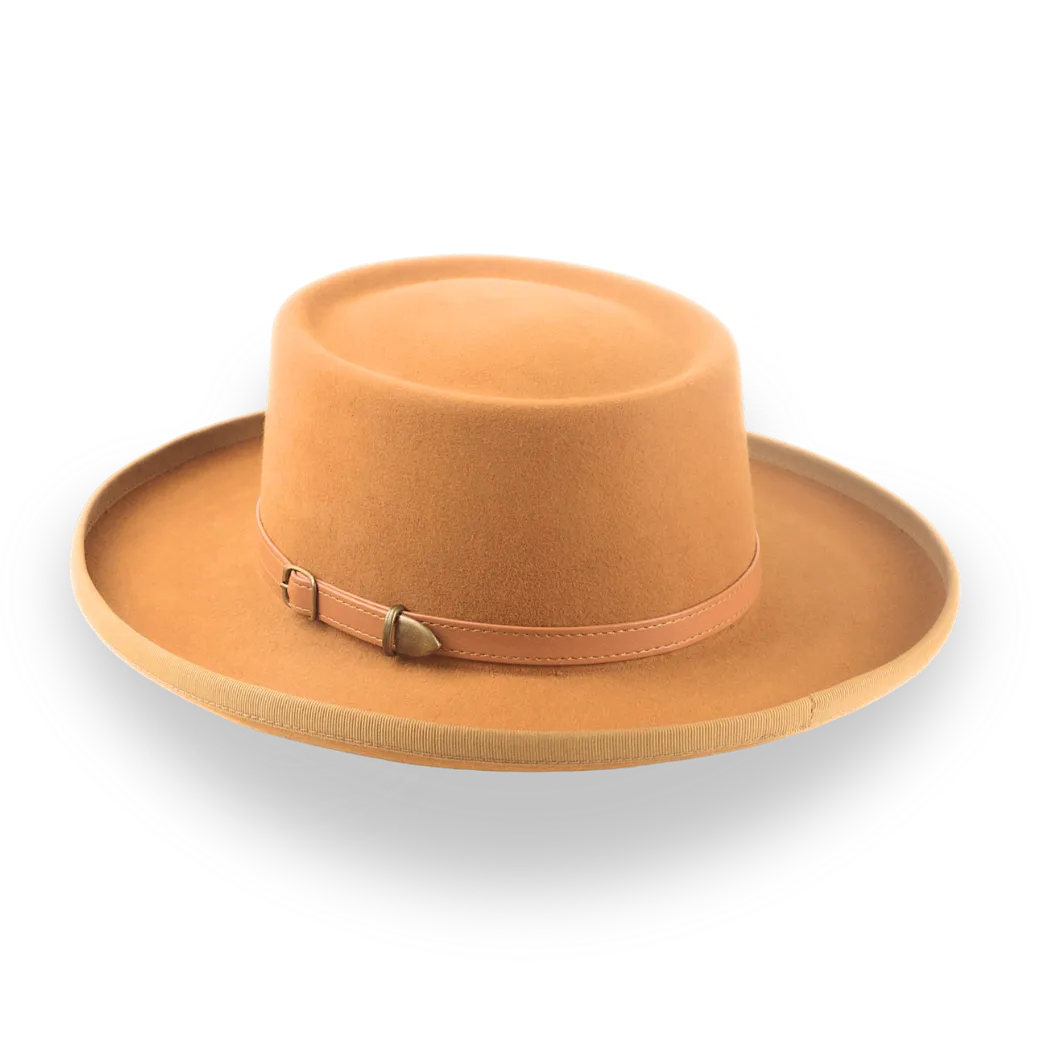 Gambler Style Cowboy Hat in Stylish Burnt Orange Fur Felt | The Ithaca - Agnoulita Hats 3 