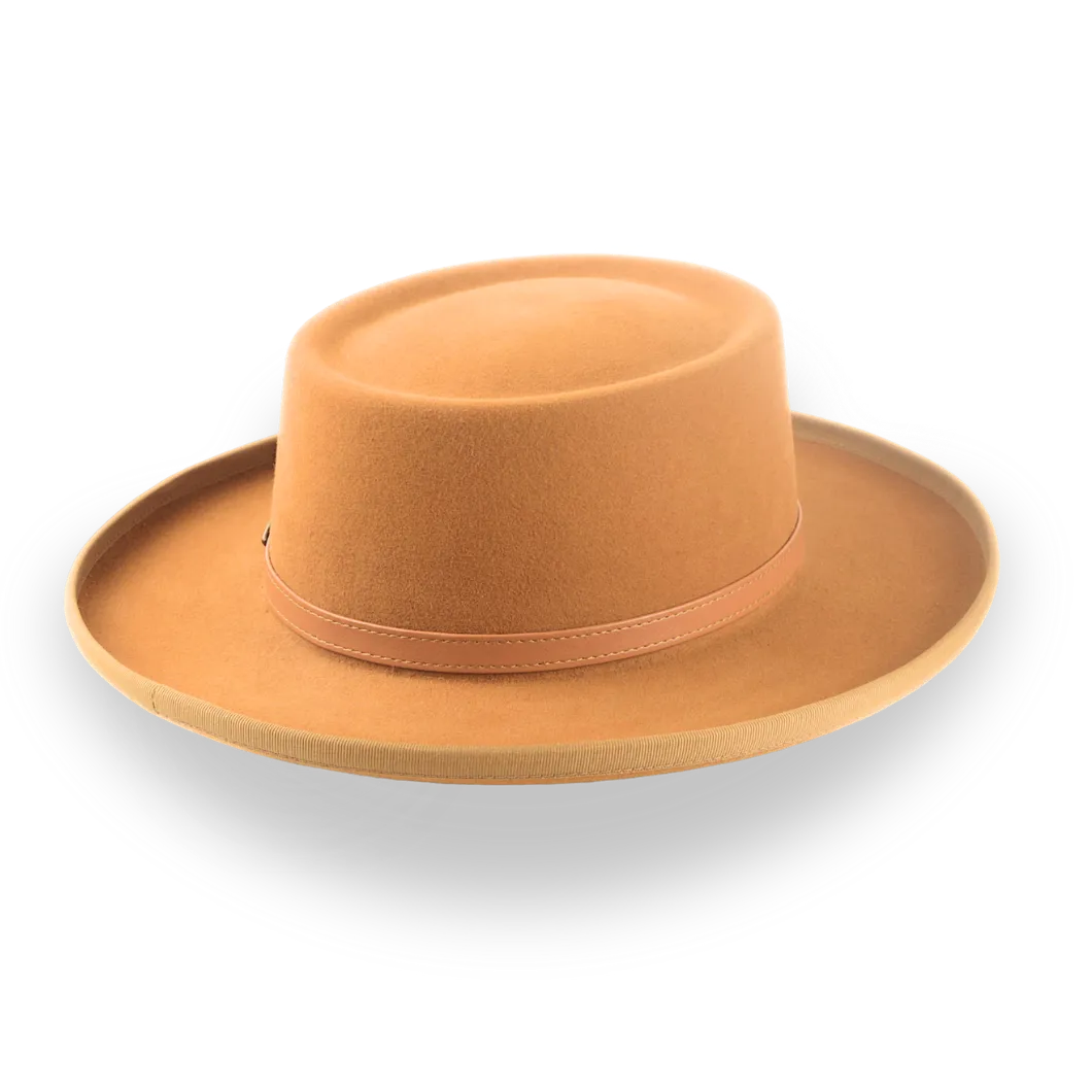 Gambler Style Cowboy Hat in Stylish Burnt Orange Fur Felt | The Ithaca - Agnoulita Hats 4 