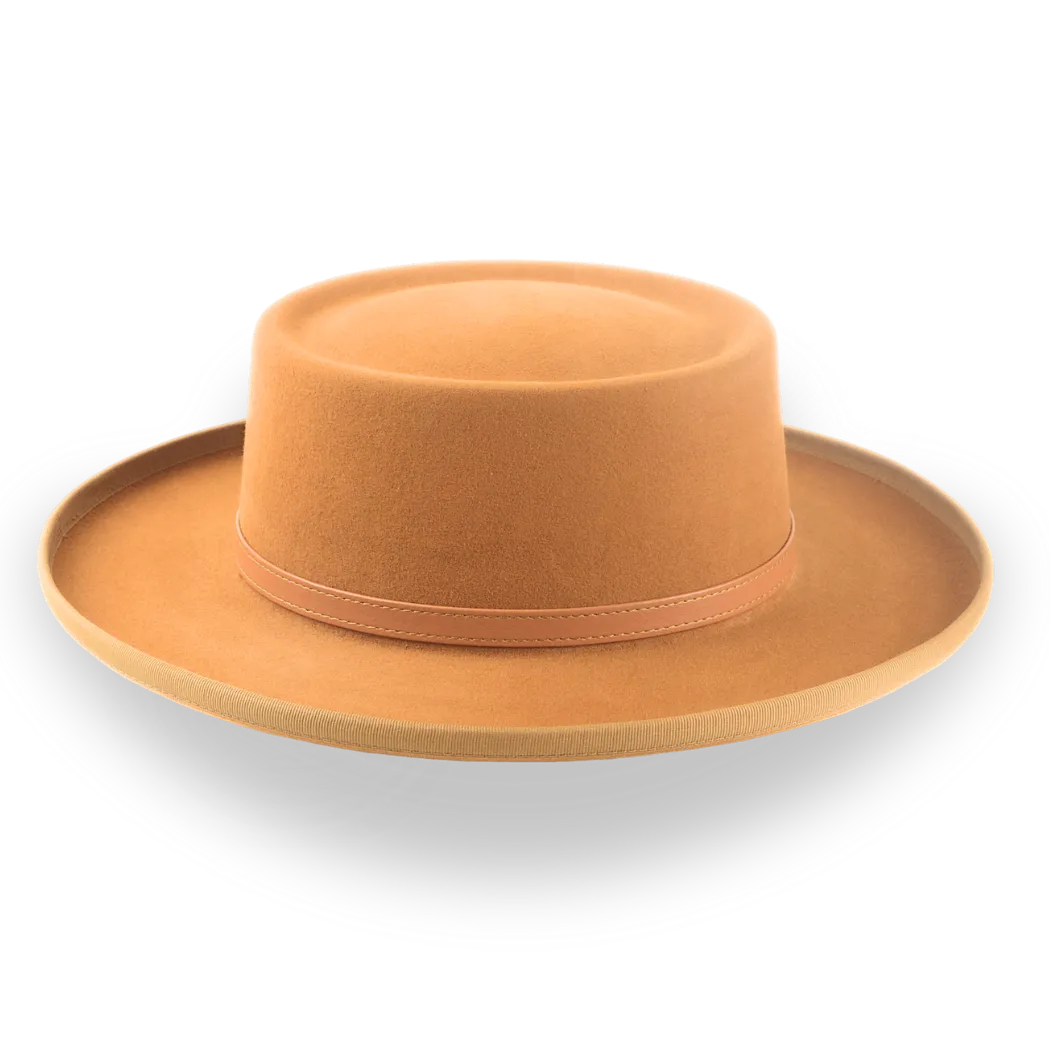 Gambler Style Cowboy Hat in Stylish Burnt Orange Fur Felt | The Ithaca - Agnoulita Hats 5 