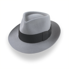 Sombrero Fedora Bogart Gris Años 40 de Fieltro Liso | Las Shadows