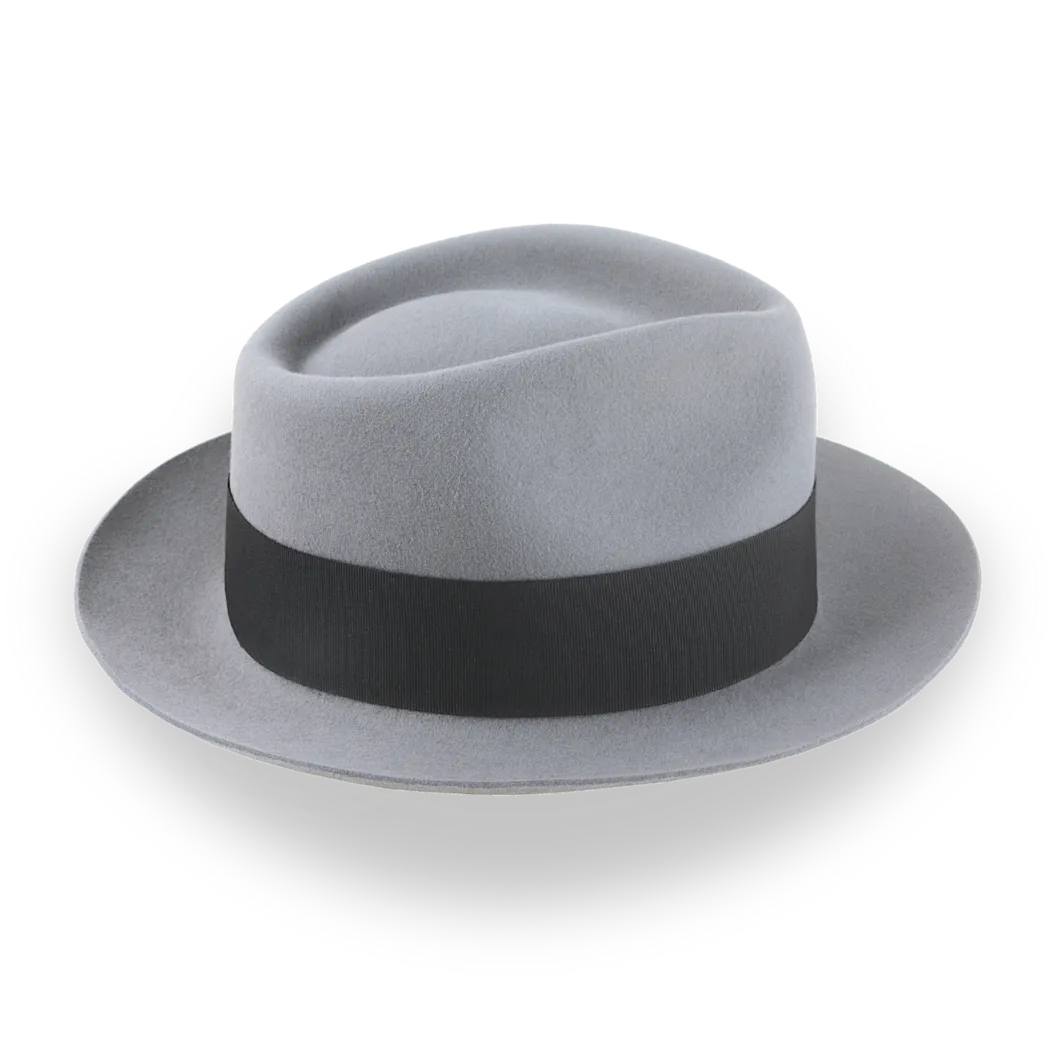 Grey 1940s Bogart Fedora Hat in Smooth Fur Felt | The Shadows - Agnoulita Hats 5 