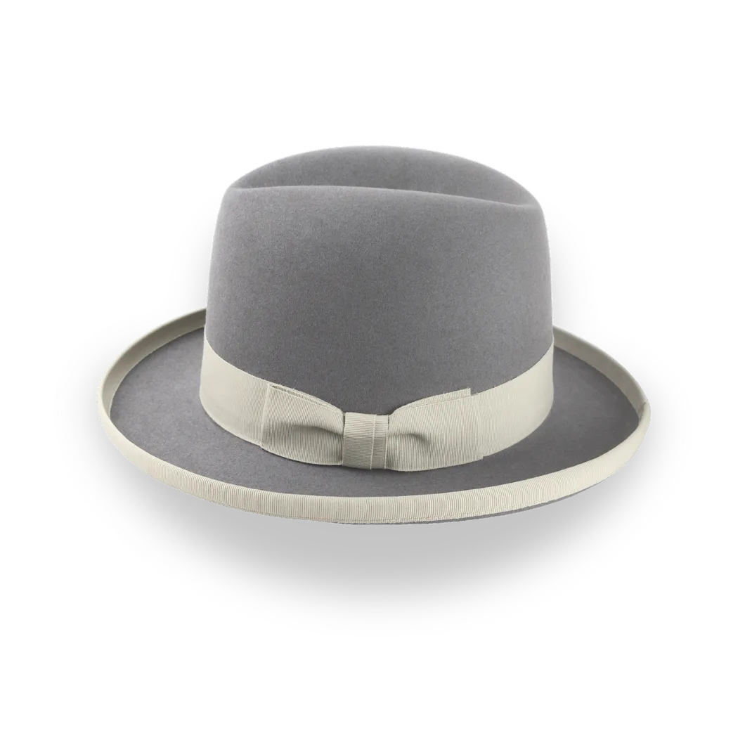 Grey Homburg Hat in Rich Beaver Fur Felt | The Ambassador - Agnoulita Hats 2 