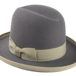 Beaver Felt Homburg Fedora | The AMBASSADOR | Custom Handmade Hat Agnoulita Hats 3 | Beaver fur felt, Center-dent, Custom Beaver Fedora, Grey, Pewter Grey