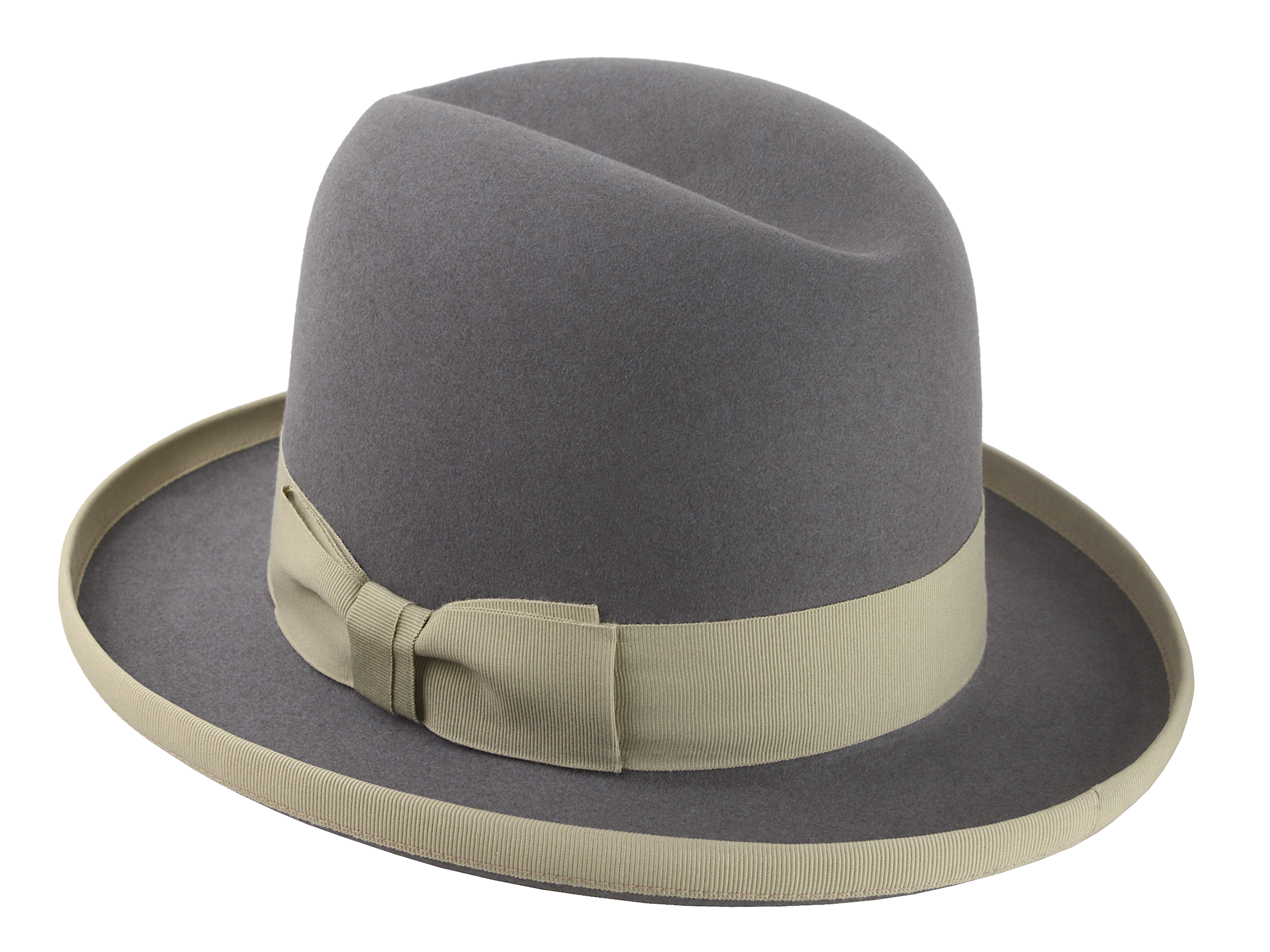 Beaver Felt Homburg Fedora | The AMBASSADOR | Custom Handmade Hat Agnoulita Hats 3 | Beaver fur felt, Center-dent, Custom Beaver Fedora, Grey, Pewter Grey