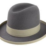 Beaver Felt Homburg Fedora | The AMBASSADOR | Custom Handmade Hat Agnoulita Hats 5 | Beaver fur felt, Center-dent, Custom Beaver Fedora, Grey, Pewter Grey