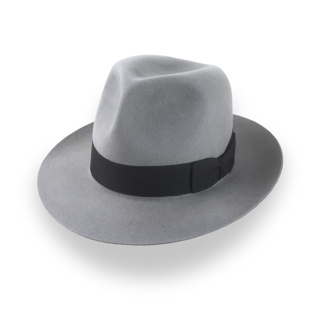 The Pulsar | Grey Rabbit Fur Felt Poet Fedora – Agnoulita Hats