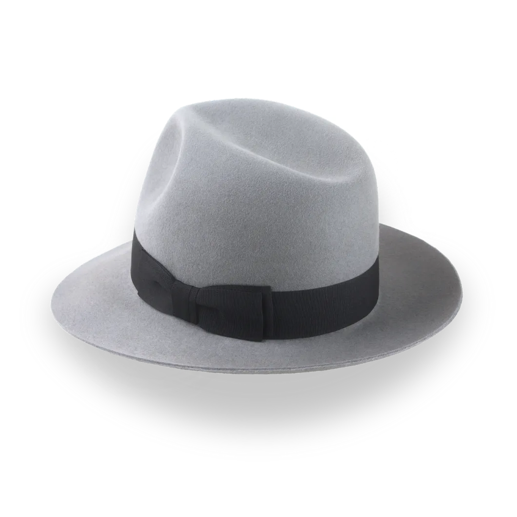 Grey Poet Fedora Hat in Premium Fur Felt and Custom Fit | The Pulsar - Agnoulita Hats 3 