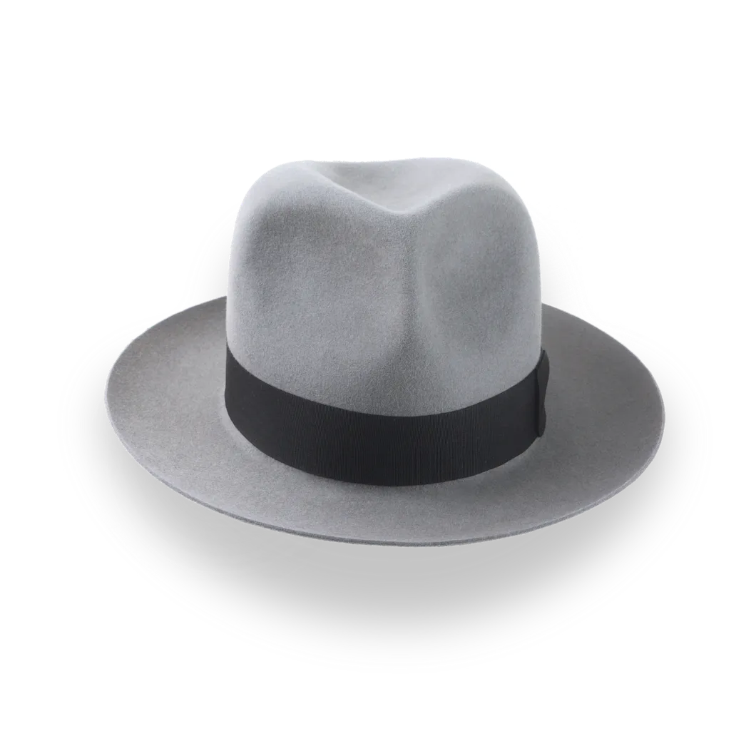 The Pulsar | Grey Rabbit Fur Felt Poet Fedora – Agnoulita Hats display picture 1