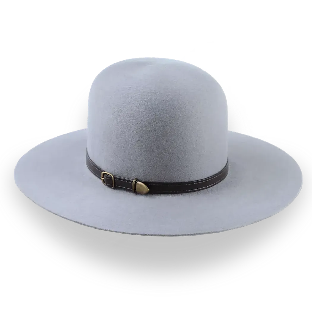 Grey Western Style Round Crown Hat in Durable Wool Felt | The Livaja - Agnoulita Hats 3 