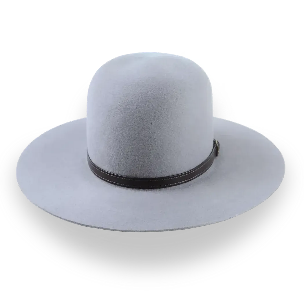 Grey Western Style Round Crown Hat in Durable Wool Felt | The Livaja - Agnoulita Hats 6 