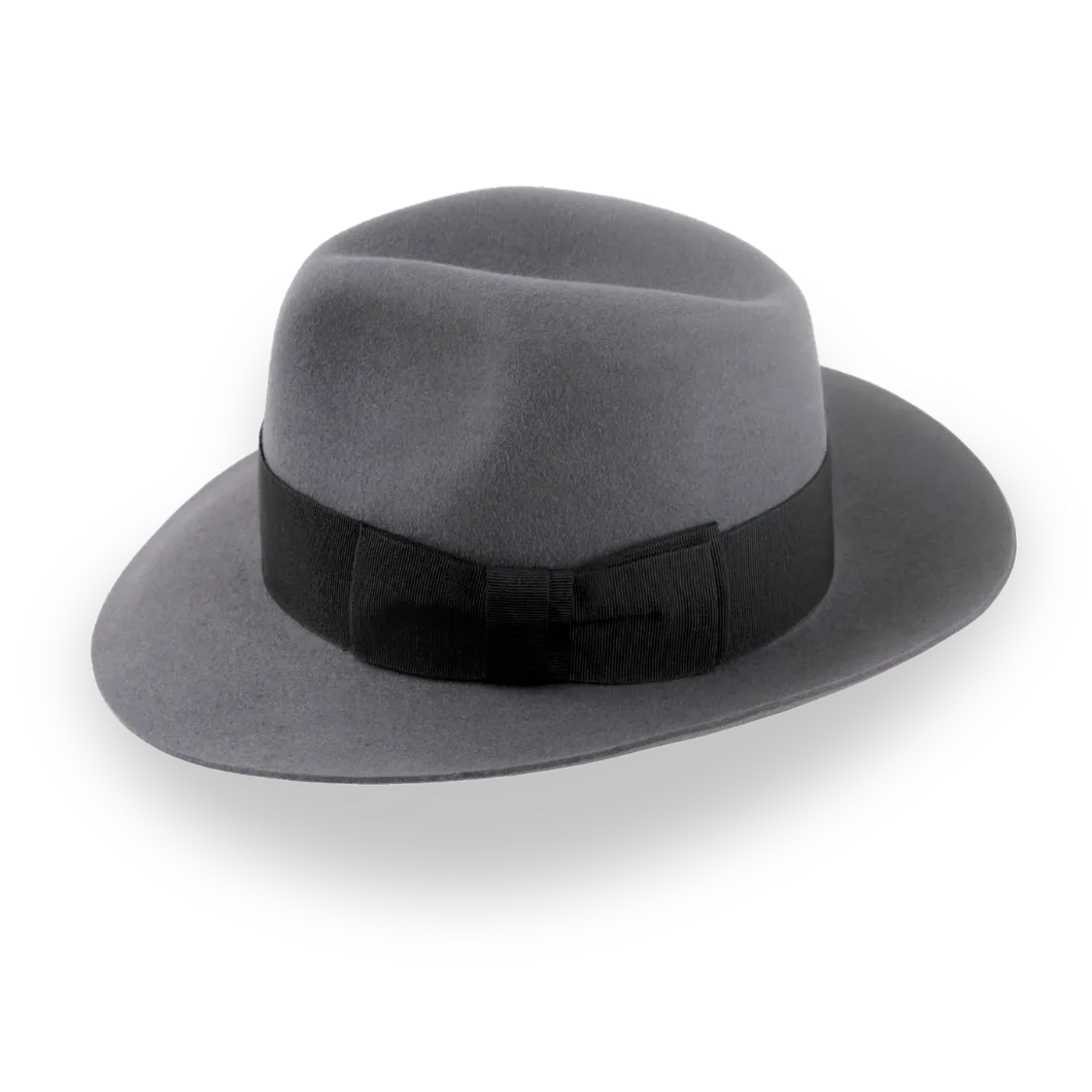 Grey Wide Brim Center Dent Fedora Silkstone