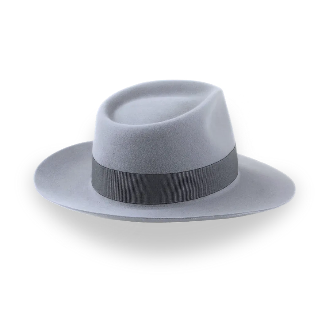 Grey Wide Brim Fedora Hat in Elegant Fur Felt | The Laird - Agnoulita Hats 4 
