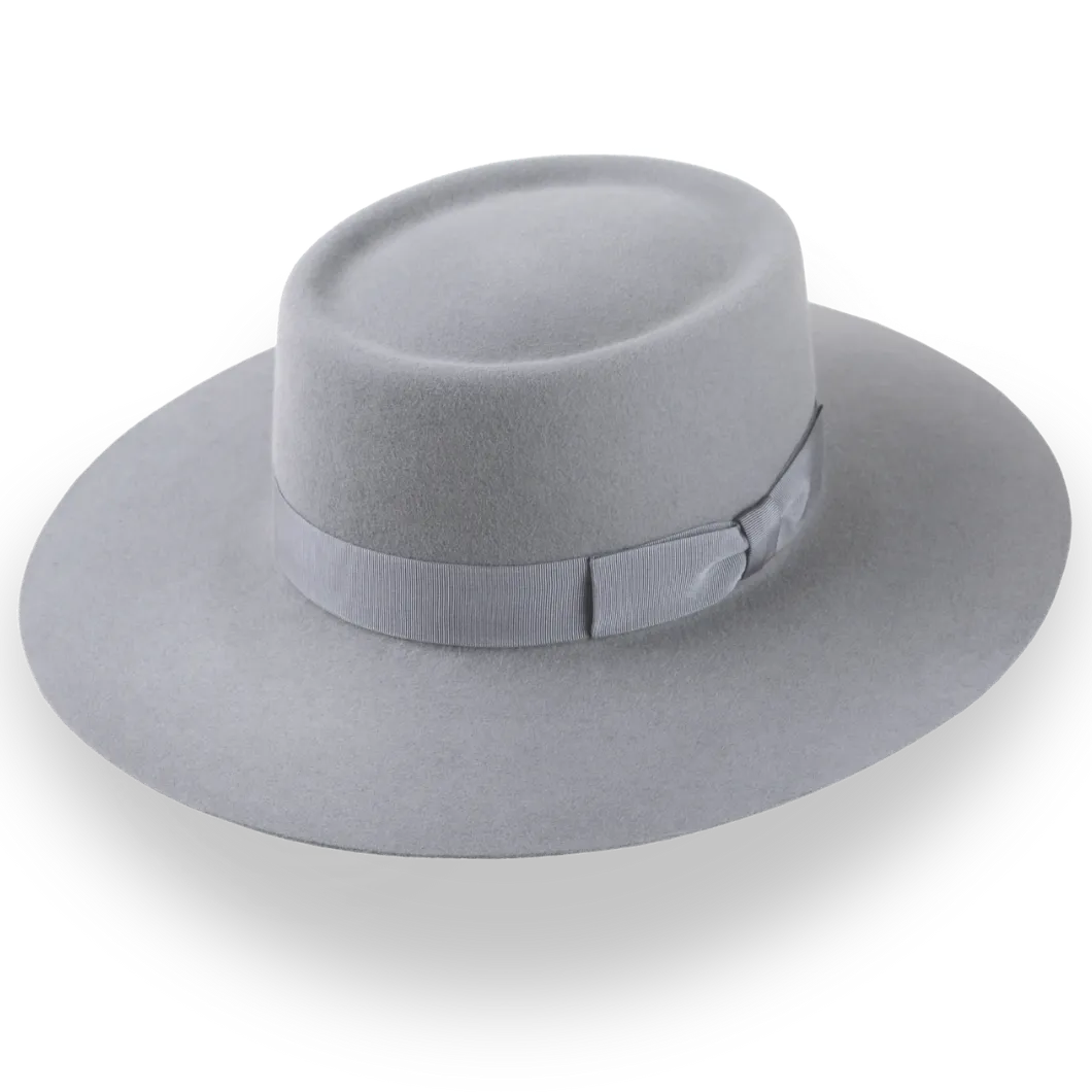 Grey Wide Brim Luxury Cowboy Hat in Durable Fur Felt | The Mesa - Agnoulita Hats 1 