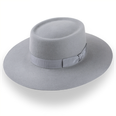 Grey Wide Brim Luxury Cowboy Hat in Durable Fur Felt | The Mesa