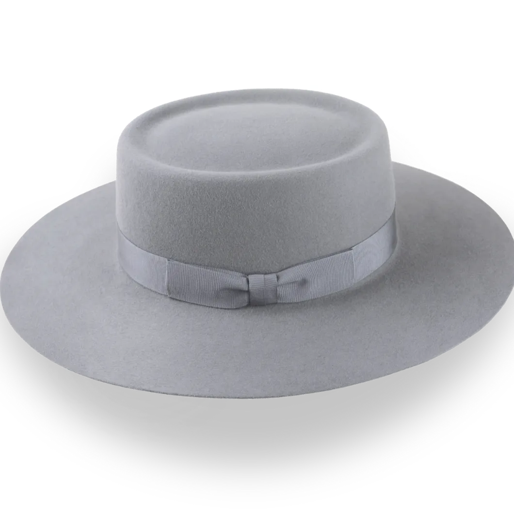 Grey Wide Brim Luxury Cowboy Hat in Durable Fur Felt | The Mesa - Agnoulita Hats 2 