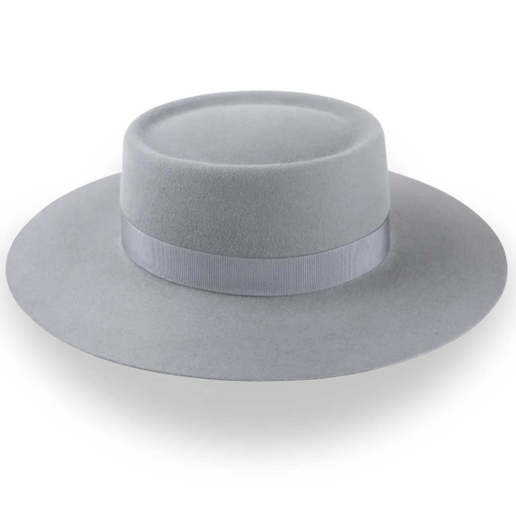 Grey Wide Brim Luxury Cowboy Hat in Durable Fur Felt | The Mesa - Agnoulita Hats 5 