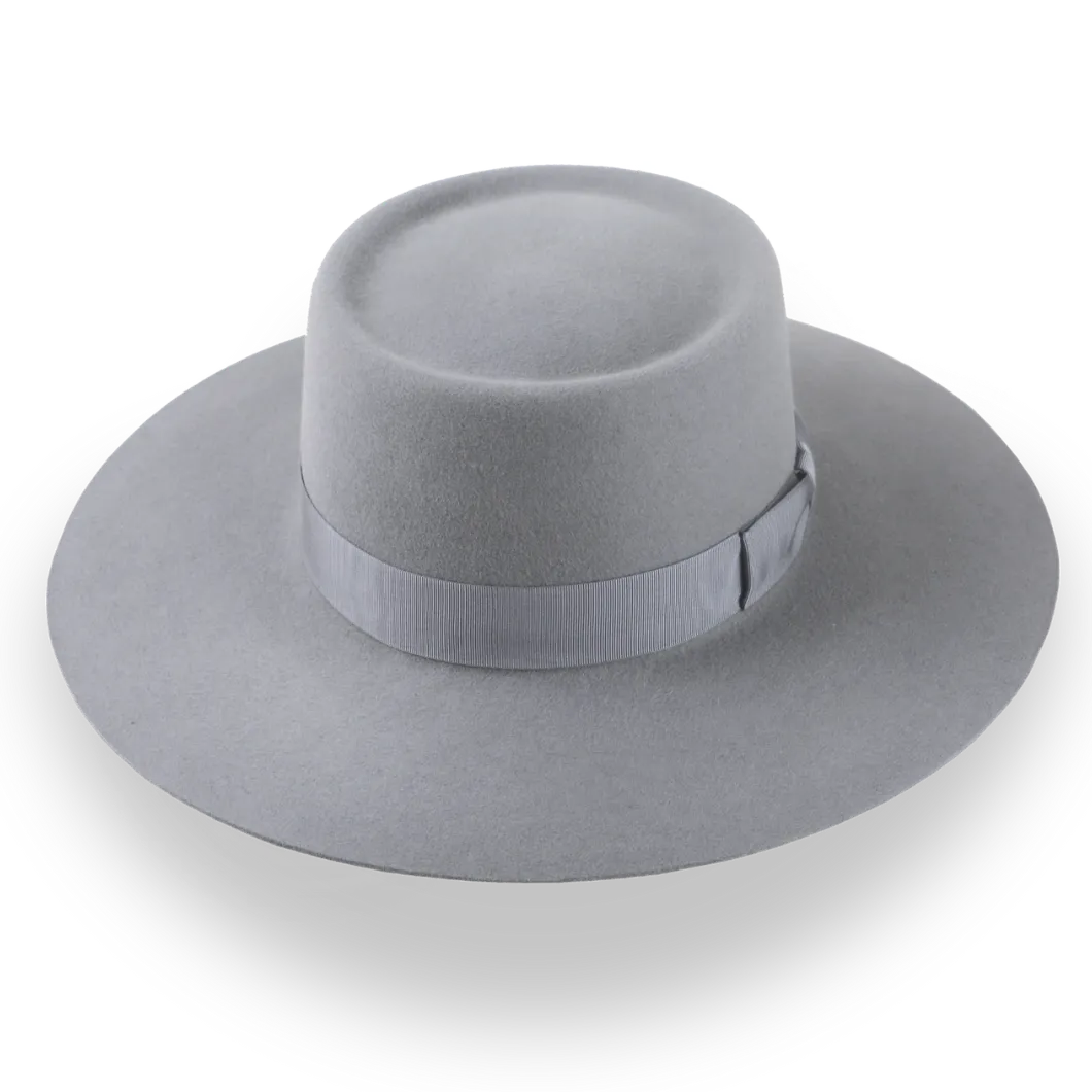 Grey Wide Brim Luxury Cowboy Hat in Durable Fur Felt | The Mesa - Agnoulita Hats 6 