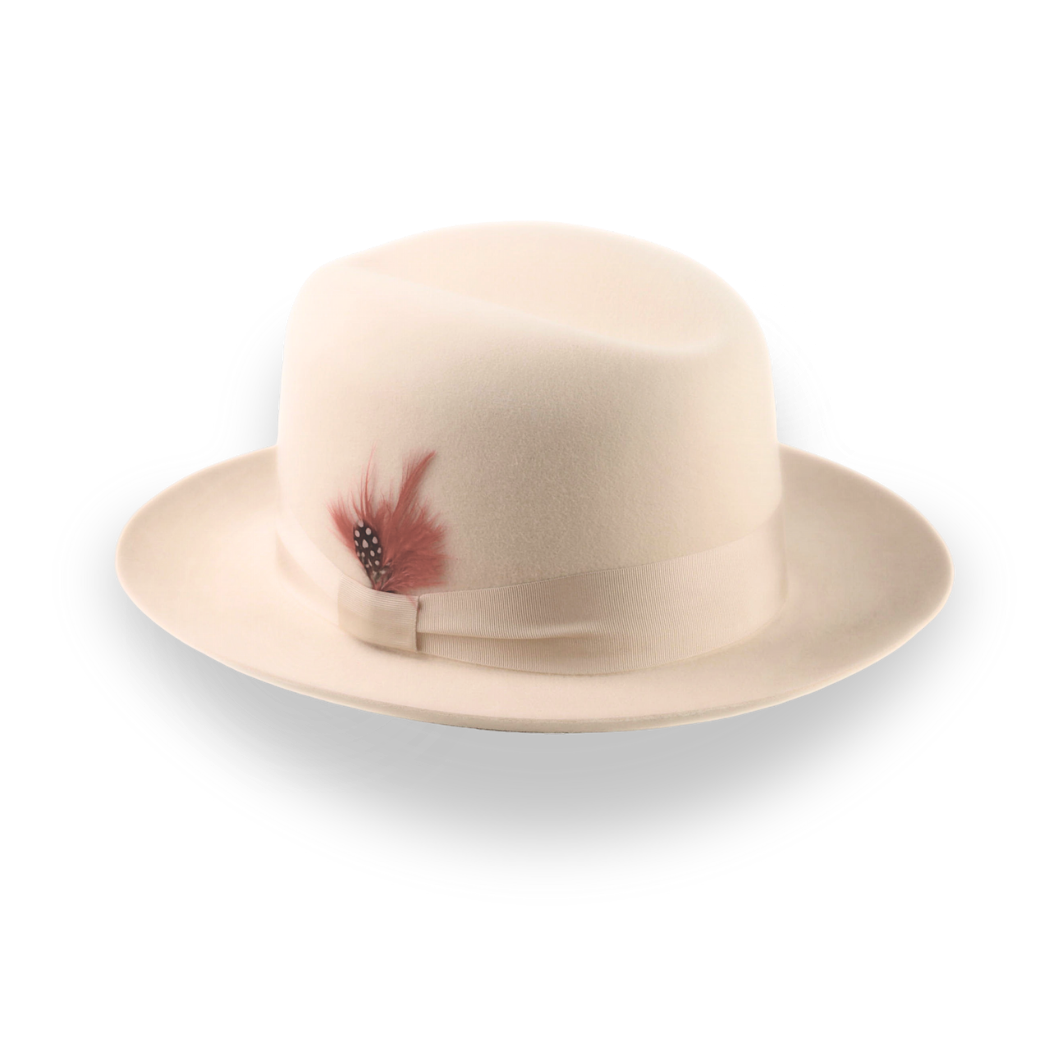 Handcrafted Cream Fedora Hat in Premium Fur Felt | The Tobin - Agnoulita Hats 3 