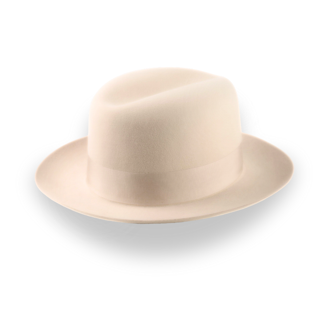 Handcrafted Cream Fedora Hat in Premium Fur Felt | The Tobin - Agnoulita Hats 4 
