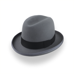Handgefertigter grauer Homburg Hut mit klassischem Design | The Godfather