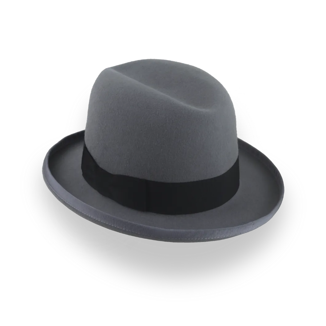 Handcrafted Grey Homburg Hat with Classic Design | The Godfather - Agnoulita Hats 3 