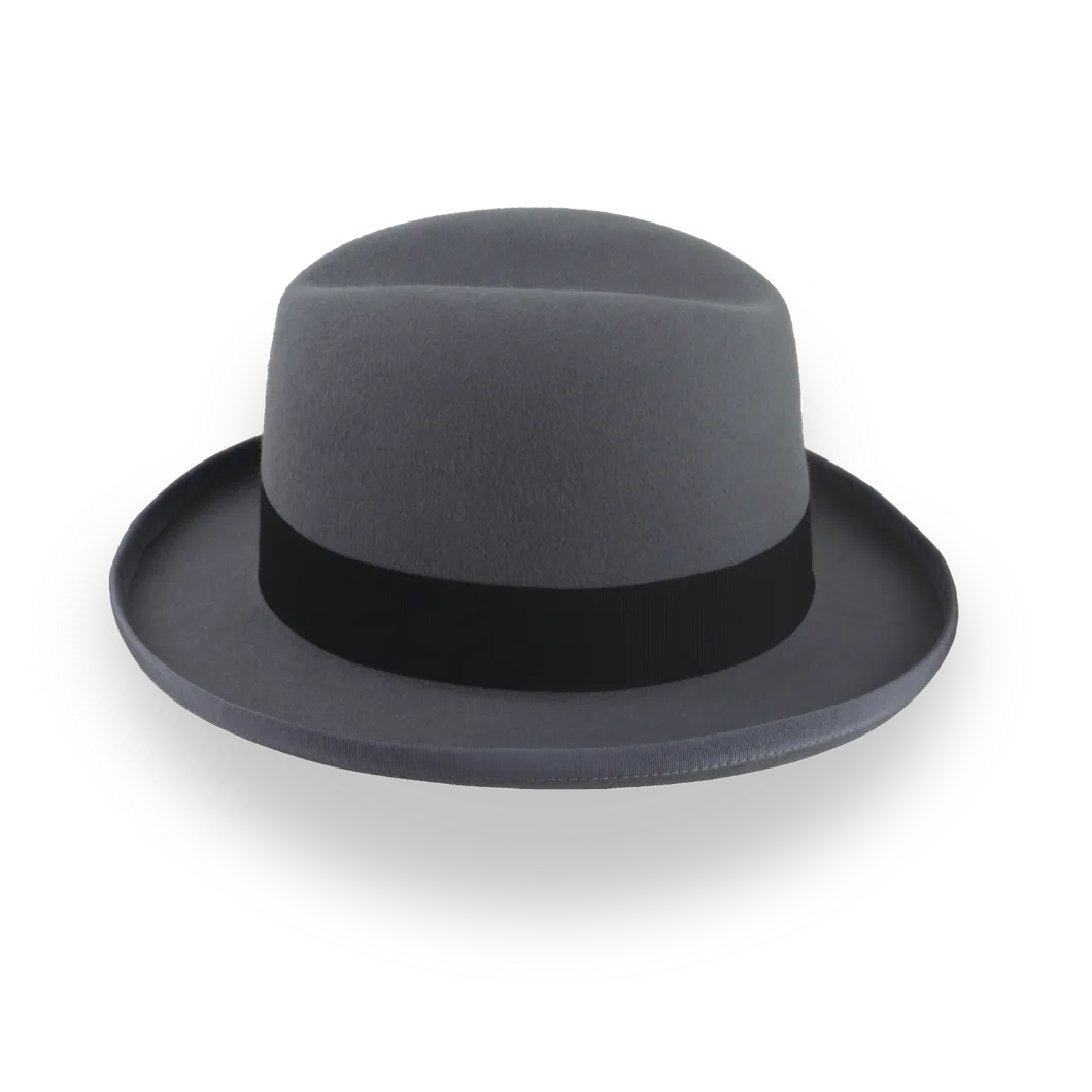 Handcrafted Grey Homburg Hat with Classic Design | The Godfather - Agnoulita Hats 5 