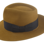 The Falcon: Detailed shot of 2" grosgrain ribbon hatband | Agnoulita Hats