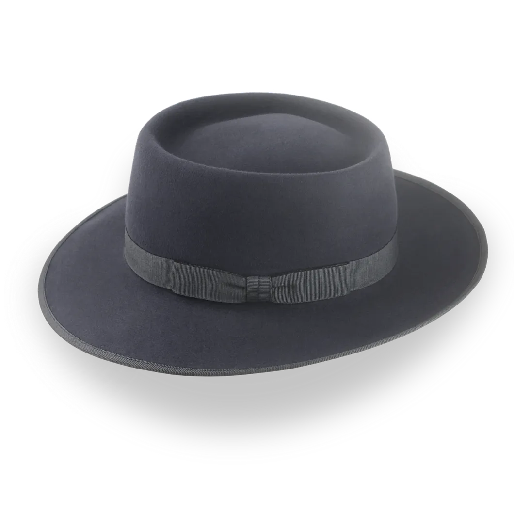 Iconic Slate Grey Fedora Porkpie Hat | The Oppenheimer - Agnoulita Hats 2 