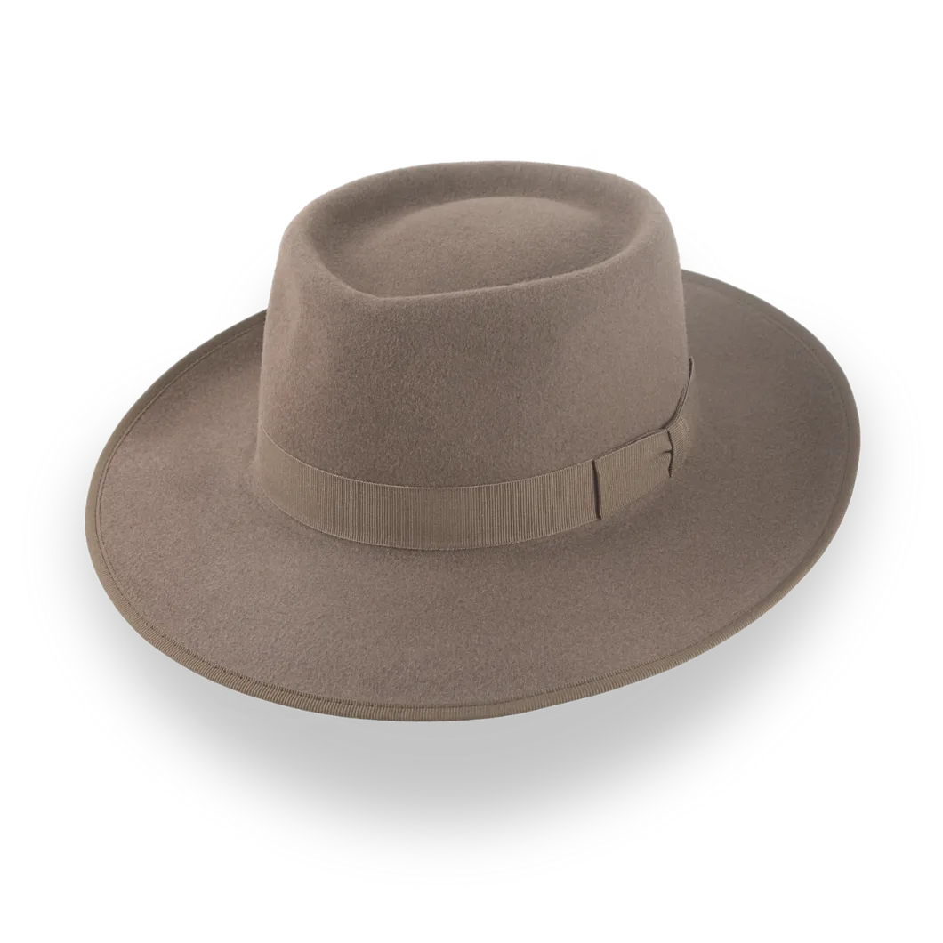 Iconic Wide Brim Porkpie Fedora Hat for Men | The Oppenheimer - Agnoulita Hats 1 
