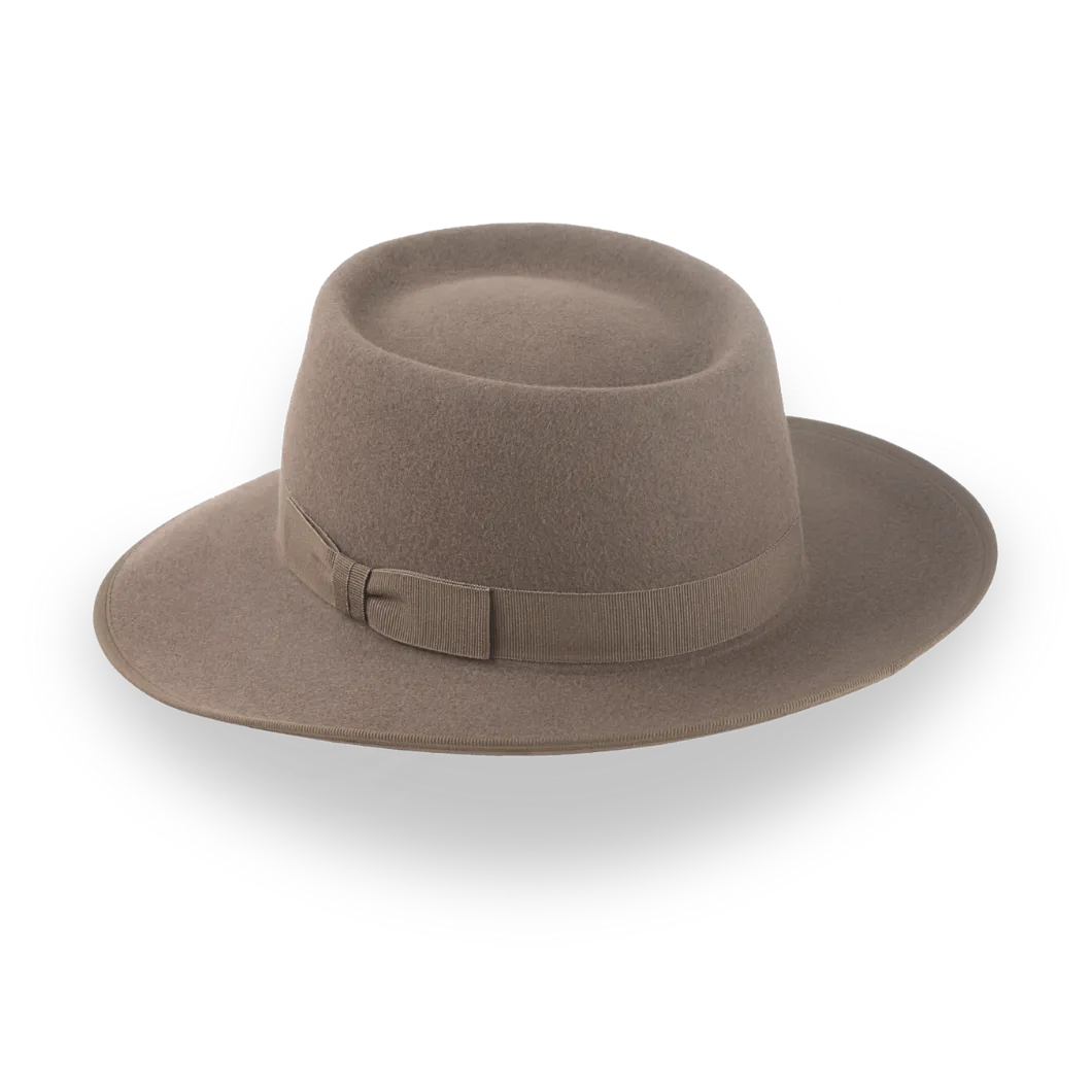 Iconic Wide Brim Porkpie Fedora Hat for Men | The Oppenheimer - Agnoulita Hats 3 