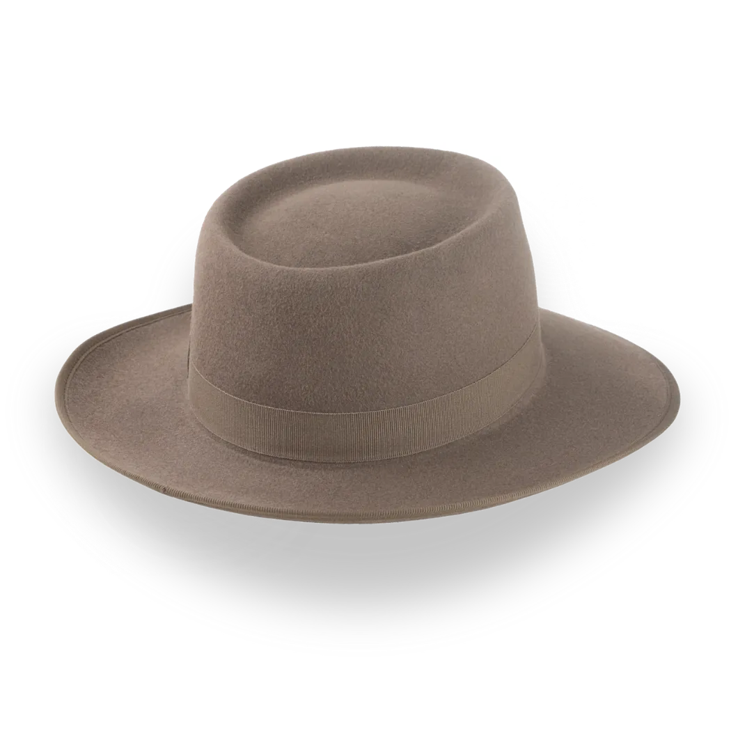 Iconic Wide Brim Porkpie Fedora Hat for Men | The Oppenheimer - Agnoulita Hats 4 
