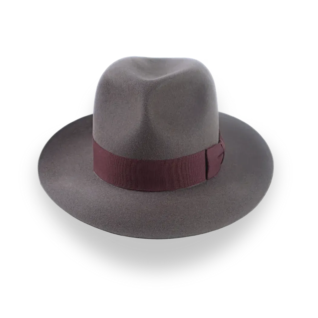 Indiana Jones Fedora for Men in Caribou Grey Fur Felt | The Pulsar - Agnoulita Hats 6 