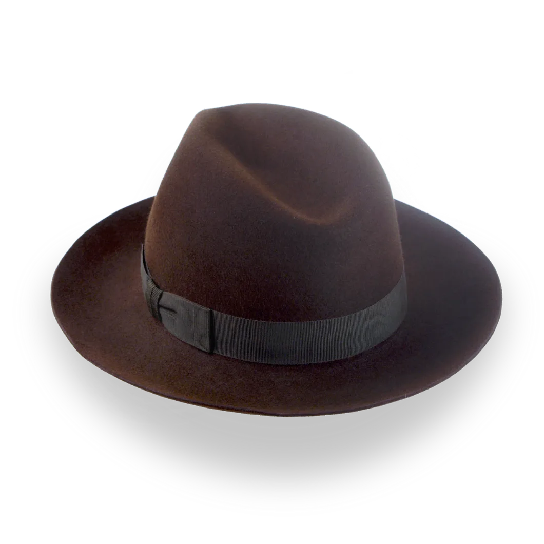 Italian Style Dark Brown Men's Fedora | The Ariston - Agnoulita Hats 3 