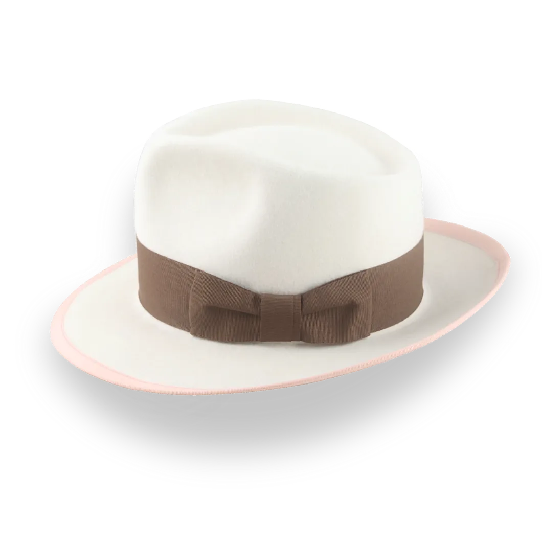 Ivory Teardrop Crown Fedora Hat in Plush Fur Felt | The Galante - Agnoulita Hats 2 