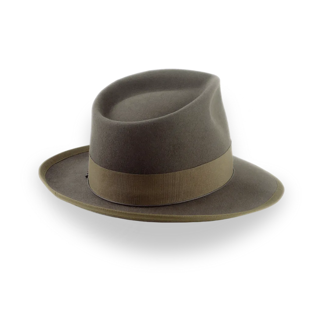 カーキ・ビーバー・ファー・フェドラ - ThePandamator – Agnoulita Hats